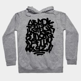 Graffiti Alphabet #4 black Hoodie